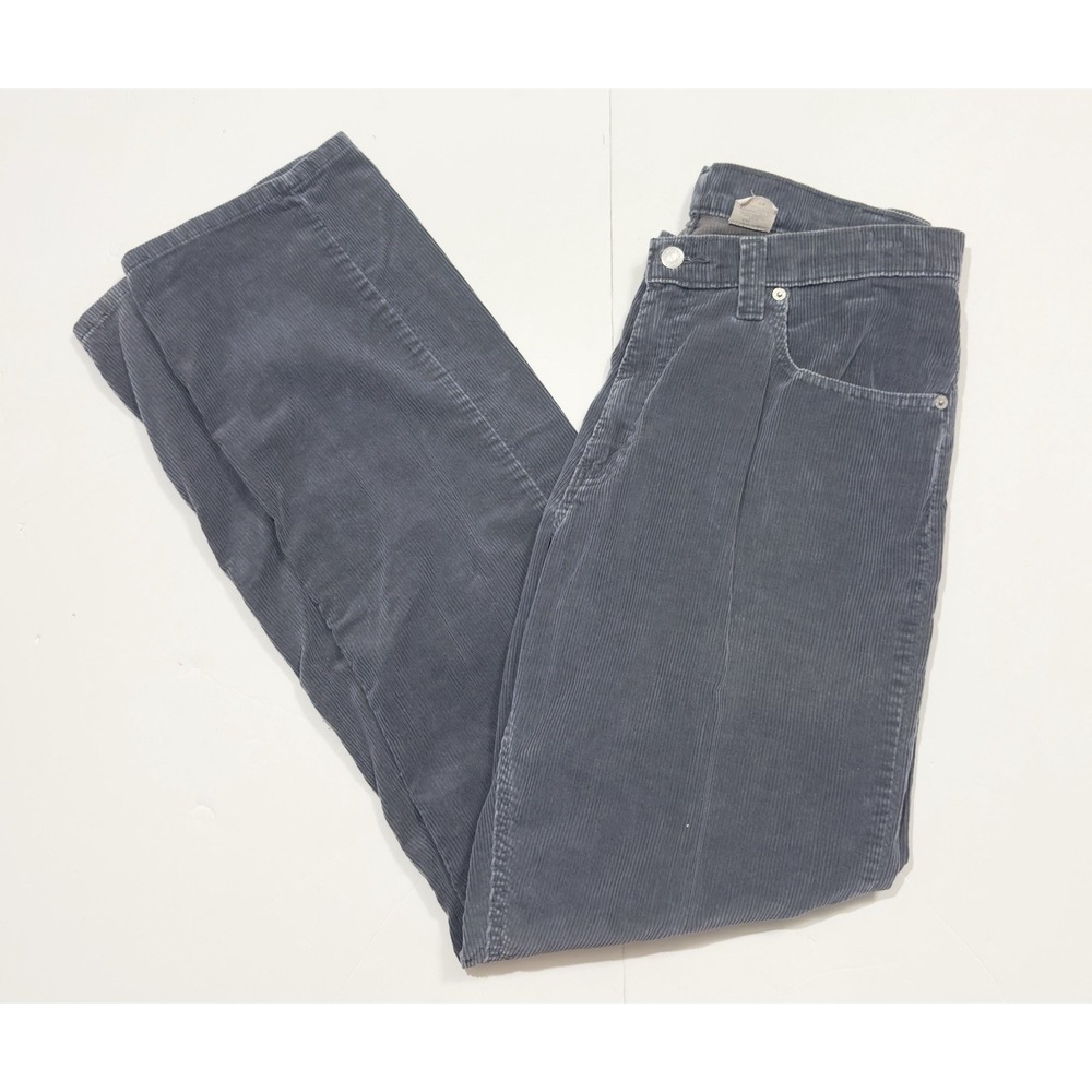 Vintage Levi's L2 Corduroy Pants Baggy Wide Leg Loose 33x34 Made in USA 90s Blue - Picture 2 of 12